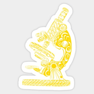 Scientific Microscope Line Drawing (Sunshine Yellow) Sticker